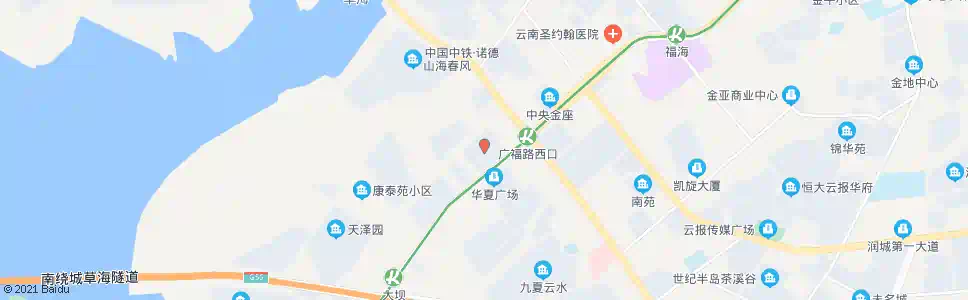 昆明渔堆村(银海山水间)_公交站地图_昆明公交_妙搜公交查询2025
