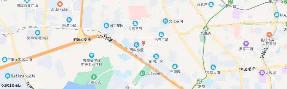 昆明广宁路口西园路_公交站地图_昆明公交_妙搜公交查询2025