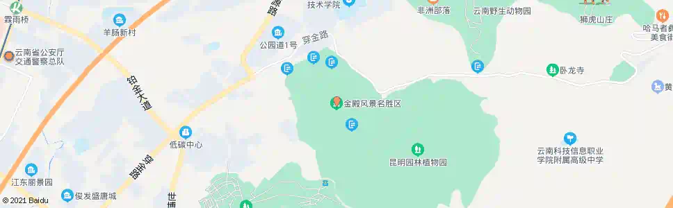 昆明金殿(穿金路)_公交站地图_昆明公交_妙搜公交查询2025