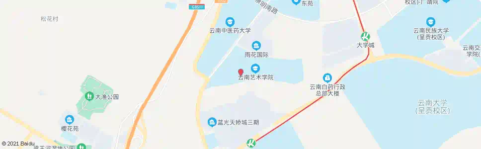 昆明云艺公共实验楼_公交站地图_昆明公交_妙搜公交查询2025