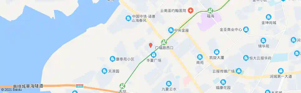 昆明渔堆村(云海山水间小区)_公交站地图_昆明公交_妙搜公交查询2025
