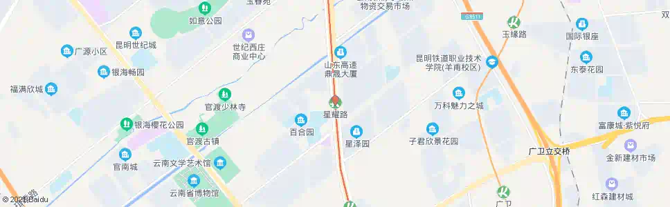 昆明星耀路_公交站地图_昆明公交_妙搜公交查询2025