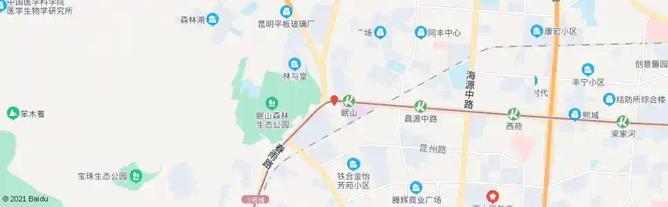 昆明眠山车场_公交站地图_昆明公交_妙搜公交查询2025