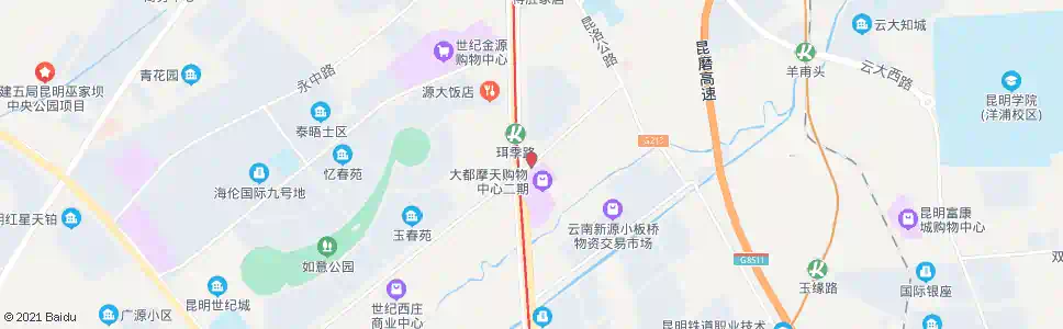 昆明大都购物中心(珥季路)_公交站地图_昆明公交_妙搜公交查询2025