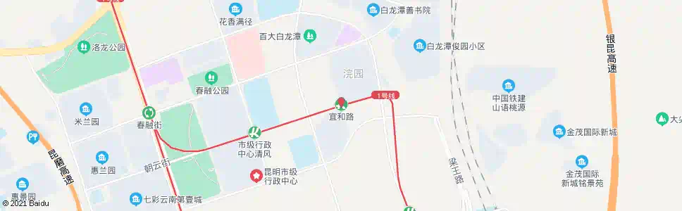 昆明宜和路地铁站_公交站地图_昆明公交_妙搜公交查询2025