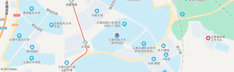 昆明兴园西路(民族大学)_公交站地图_昆明公交_妙搜公交查询2025