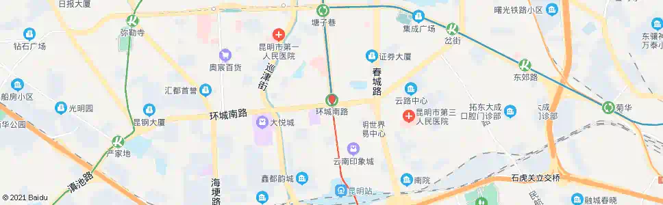 昆明环城南路口(北京路)_公交站地图_昆明公交_妙搜公交查询2025