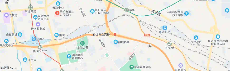昆明石虎关立交桥_公交站地图_昆明公交_妙搜公交查询2025