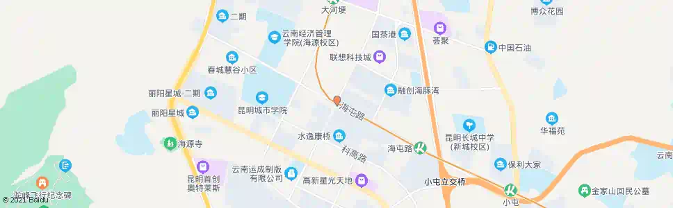 昆明沙河路口海屯路_公交站地图_昆明公交_妙搜公交查询2025