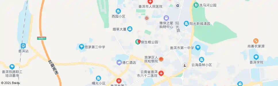普洱倒生根公园_公交站地图_普洱公交_妙搜公交查询2025