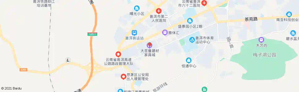 普洱大昆曼家具城_公交站地图_普洱公交_妙搜公交查询2025