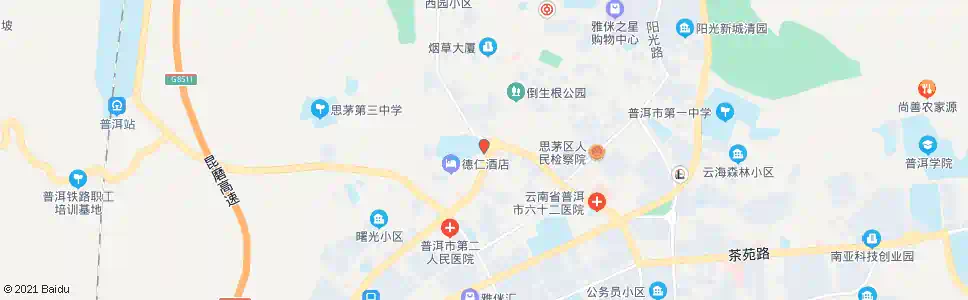 普洱思茅四中_公交站地图_普洱公交_妙搜公交查询2025
