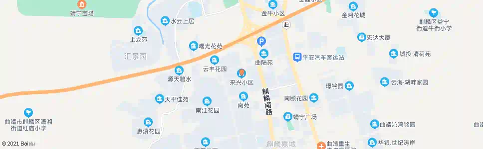曲靖来兴小区_公交站地图_曲靖公交_妙搜公交查询2025