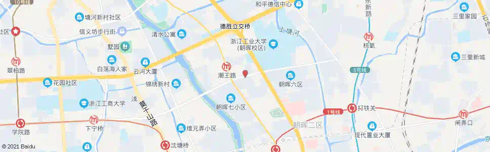 杭州朝晖八区_公交站地图_杭州公交_妙搜公交查询2025