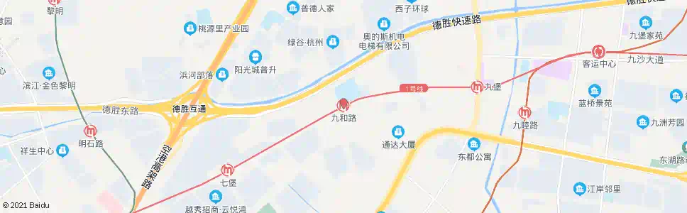 杭州地铁九和路站_公交站地图_杭州公交_妙搜公交查询2025