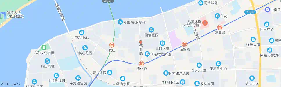杭州伟业路滨盛路口_公交站地图_杭州公交_妙搜公交查询2025