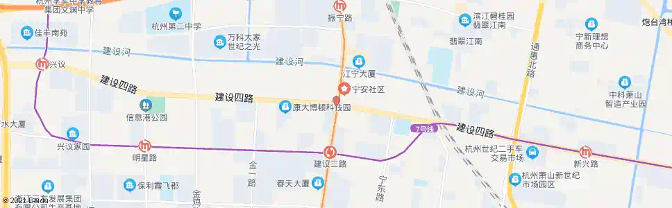 杭州市心路建设四路口_公交站地图_杭州公交_妙搜公交查询2025