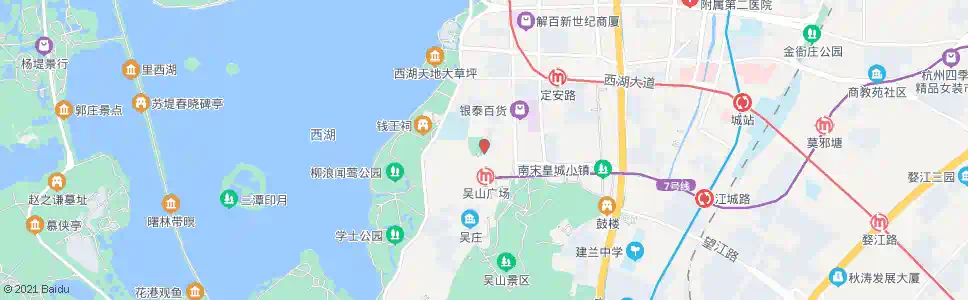 杭州吴山广场西_公交站地图_杭州公交_妙搜公交查询2025