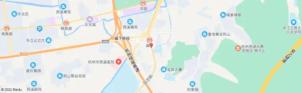 杭州留下西_公交站地图_杭州公交_妙搜公交查询2025