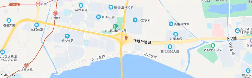 杭州八堡南(BRT)_公交站地图_杭州公交_妙搜公交查询2025