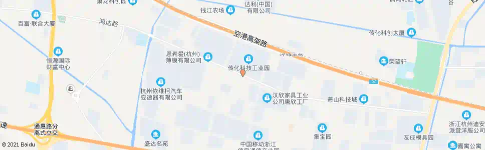 杭州传化科技园_公交站地图_杭州公交_妙搜公交查询2025