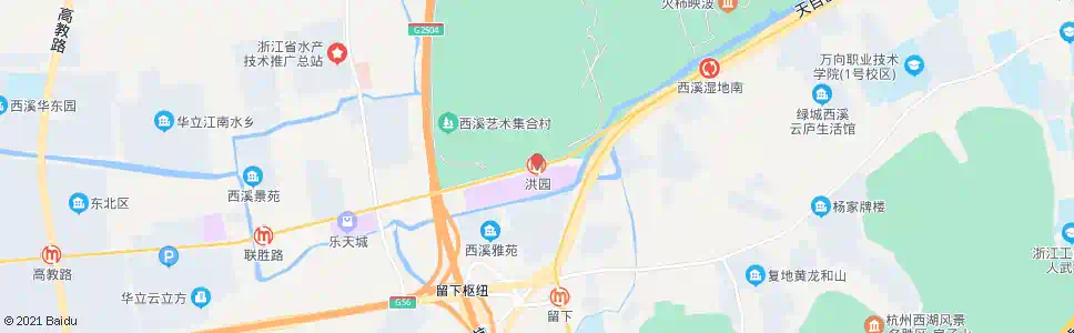 杭州洪园_公交站地图_杭州公交_妙搜公交查询2025