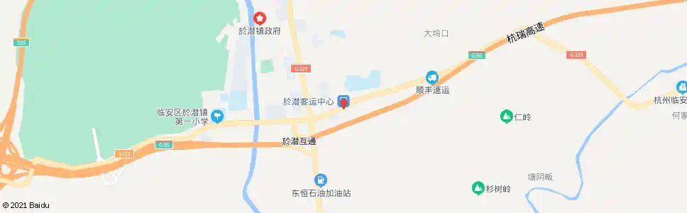 杭州於潜车站_公交站地图_杭州公交_妙搜公交查询2025