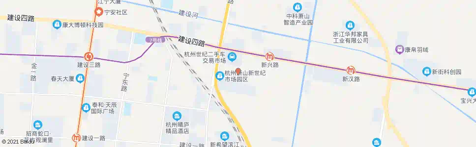 杭州中行建材市场_公交站地图_杭州公交_妙搜公交查询2025