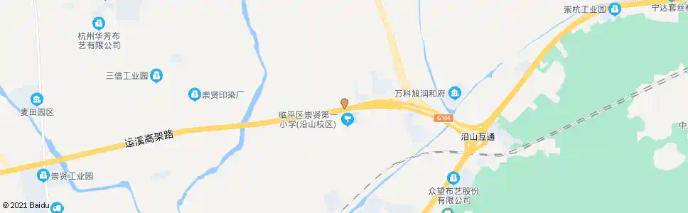 杭州崇贤一小沿山校区_公交站地图_杭州公交_妙搜公交查询2025