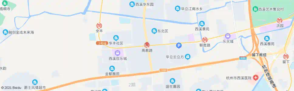 杭州高教路八号路口_公交站地图_杭州公交_妙搜公交查询2025