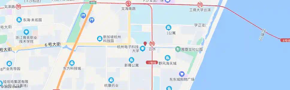 杭州六号大街二十五号路口(brt)_公交站地图_杭州公交_妙搜公交查询2025