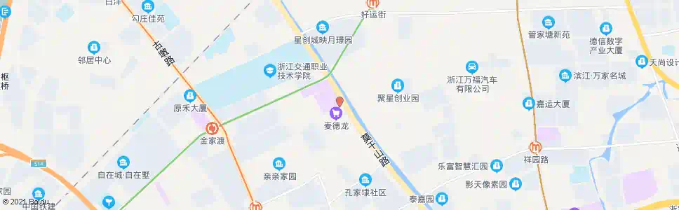 杭州金家渡路西口(brt)_公交站地图_杭州公交_妙搜公交查询2025