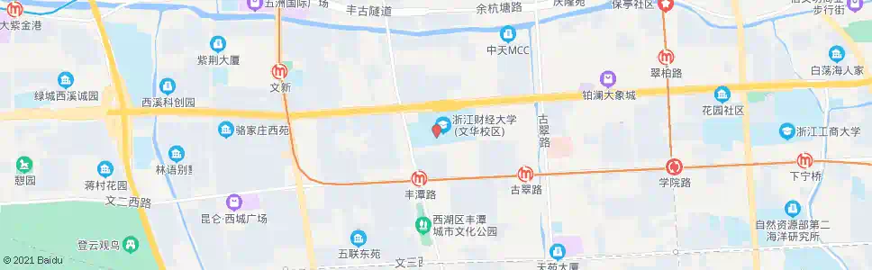 杭州秋实路口_公交站地图_杭州公交_妙搜公交查询2025