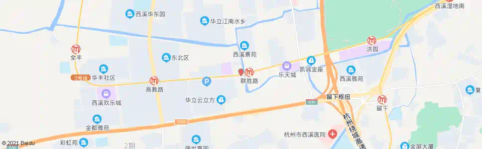 杭州五常大道联胜路口_公交站地图_杭州公交_妙搜公交查询2025