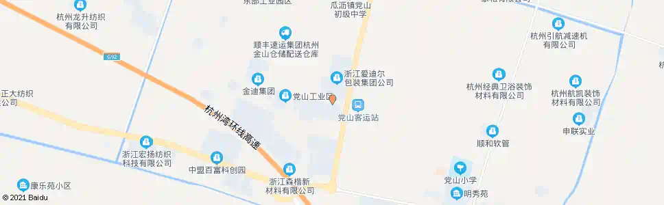 杭州党山工业区_公交站地图_杭州公交_妙搜公交查询2025