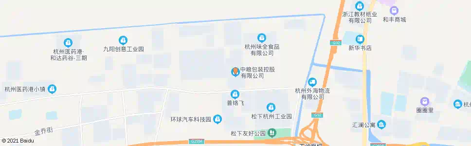 杭州中粮包装_公交站地图_杭州公交_妙搜公交查询2025