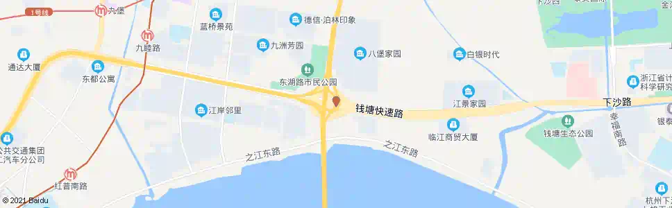 杭州八堡南(brt)_公交站地图_杭州公交_妙搜公交查询2025