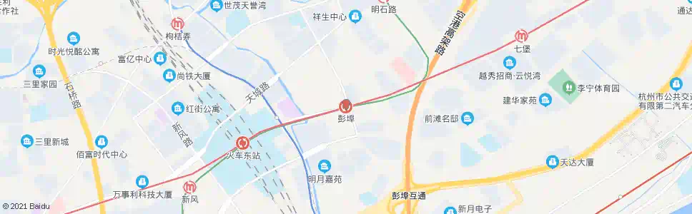杭州彭埠站_公交站地图_杭州公交_妙搜公交查询2025