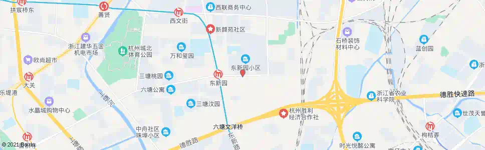 杭州东新园南门_公交站地图_杭州公交_妙搜公交查询2025