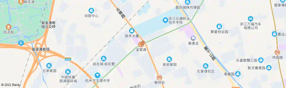 杭州金家渡路东口_公交站地图_杭州公交_妙搜公交查询2025