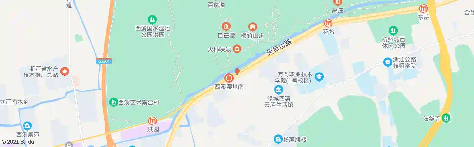 杭州西溪湿地周家村(brt)_公交站地图_杭州公交_妙搜公交查询2025