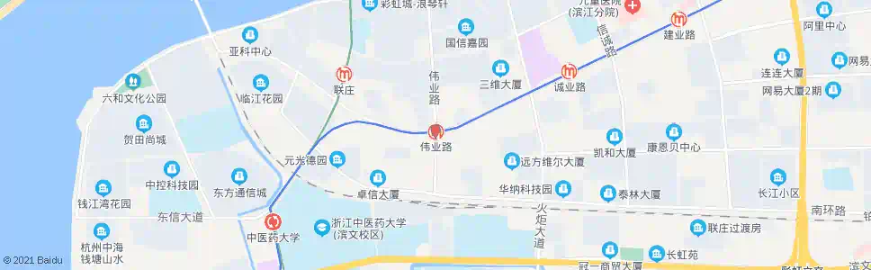 杭州江南大道伟业路口(BRT)_公交站地图_杭州公交_妙搜公交查询2025