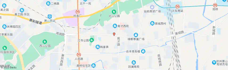 杭州萧绍路育才路口_公交站地图_杭州公交_妙搜公交查询2025