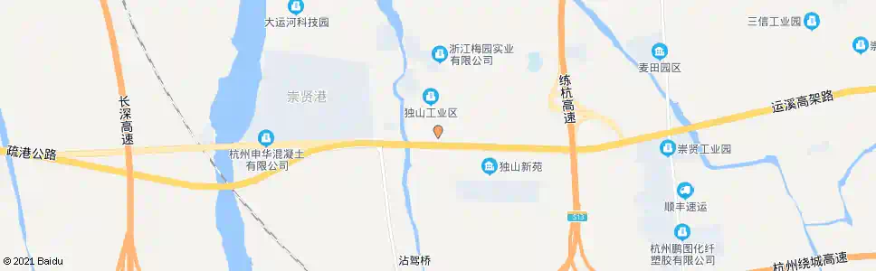 杭州崇贤港口_公交站地图_杭州公交_妙搜公交查询2025