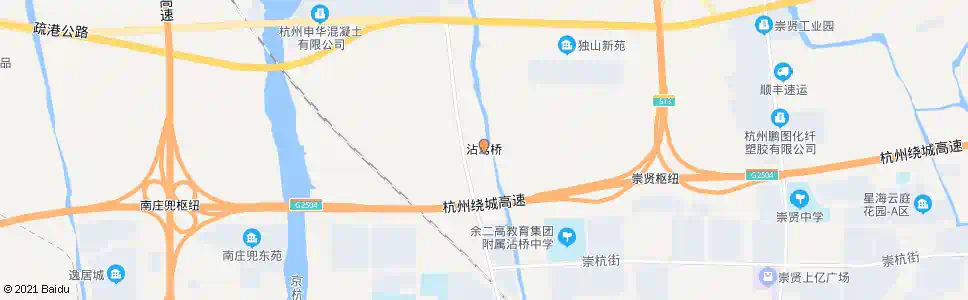 杭州崇杭街沾驾桥路口_公交站地图_杭州公交_妙搜公交查询2025