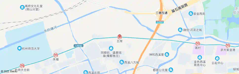 杭州五常街道_公交站地图_杭州公交_妙搜公交查询2025