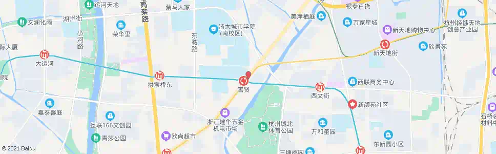 杭州善贤社区_公交站地图_杭州公交_妙搜公交查询2025