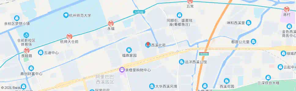 杭州西溪北苑北_公交站地图_杭州公交_妙搜公交查询2025