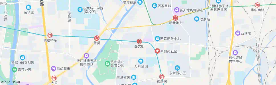 杭州白石路西文街口_公交站地图_杭州公交_妙搜公交查询2025