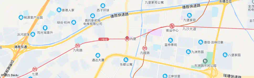 杭州地铁九堡站_公交站地图_杭州公交_妙搜公交查询2025